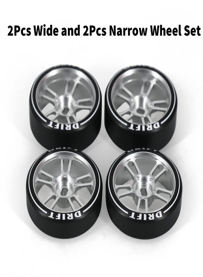 مجموعة عجلات Abendor مكونة من 4 قطع، 10 أضلاع، 22.4 مم، لسيارات التحكم عن بعد بمقياس 1/28، مزودة بشعار، وإطارات سيارات التحكم عن بعد، [2N+2W] متينة، مناسبة لسيارات Mini-Q HGD1 Mini-Z DRZ Wltoys K969 بمقياس 1/28، قطع غيار لترقية سيارات التحكم عن بعد (فضي). - Image 2